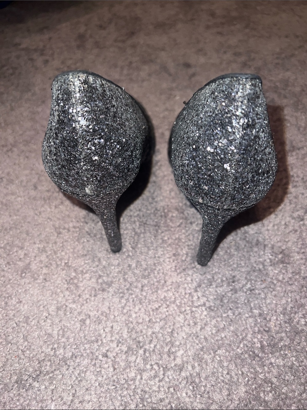 Forever 21 Black Glitter Pointed Toe Heels - Picture 3 of 4